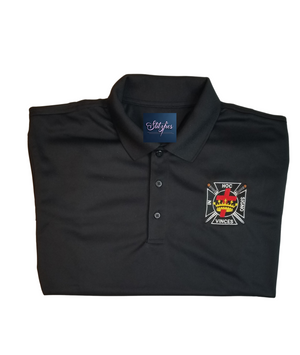 Open image in slideshow, Knights Templar - Black Polo Shirt
